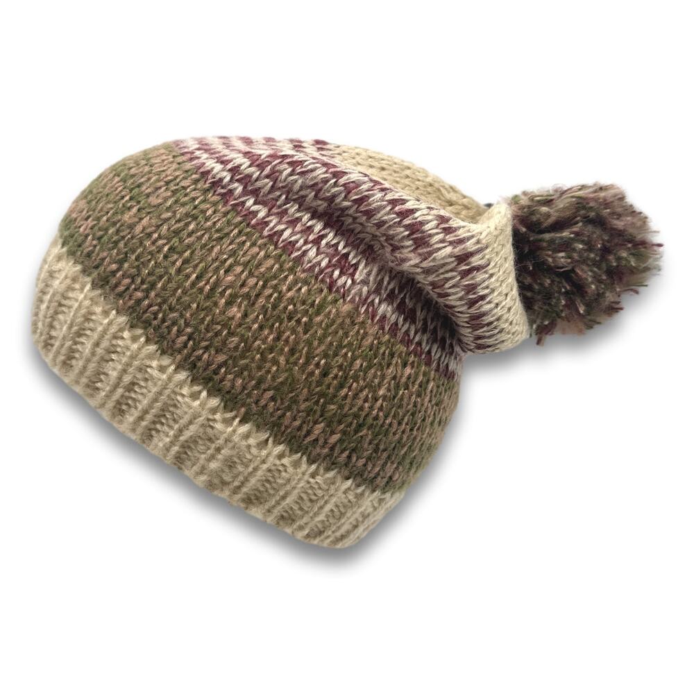 Cream D&Y Short Knitted Style Beanie Slouch POM Winter Hat Ski Cap Snowboard Hat